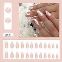 No.F246 Almond Fingernails Patch 24pcs/Set