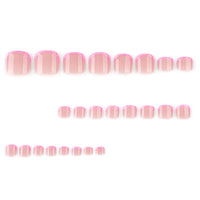 No.658 Pink Glitter Toenails Patch 24pcs/Set