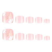 No.648 White Petals Toenails Patch 24pcs/Set