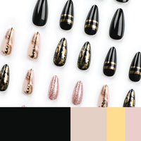 No.F334 Black Fingernails Patch 24pcs/Set