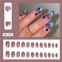 No.AW154 Halloween Spider Colorful Fingernails Patch 24pcs/Set