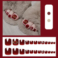 No.604 Red Love Toenails Patch 24pcs/Set