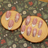 No.CM49 Christmas White Snowflake Fingernails Patch 24pcs/Set