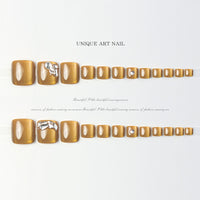 No.650 Yellow Cat's Eye Toenails Patch 24pcs/Set