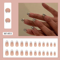 No.F389 Silver Fingernails Patch 24pcs/Set