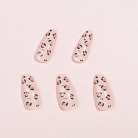 No.F363 Pink Leopard Print Fingernails Patch 24pcs/Set