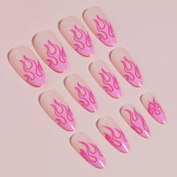 No.F362 Pink Flame Fingernails Patch 24pcs/Set