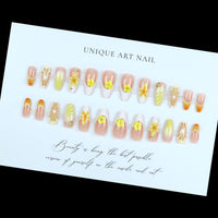 No.F482 Ripple Flowers Fingernails Patch 24pcs/Set
