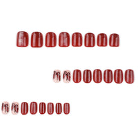 No.F513 Red Cat's Eye Fingernails Patch 24pcs/Set