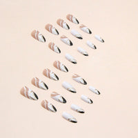 No.F247 Black&White Fingernails Patch 24pcs/Set