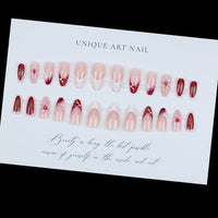 No.F491 Peach Blossom Fingernails Patch 24pcs/Set