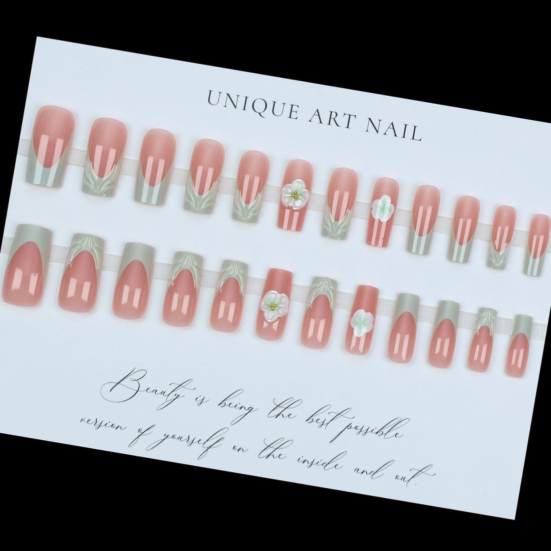 No.F496 Flower Fingernails Patch 24pcs/Set