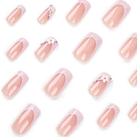 No.F321 Flower Diamond Fingernails Patch 24pcs/Set
