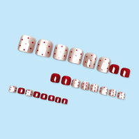 No.508 Red Dot Cat's Eye Toenails Patch 24pcs/Set