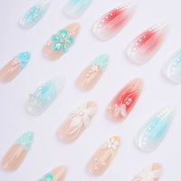 No.F463 Blue Beach Fingernails Patch 24pcs/Set
