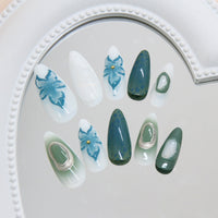 No.F525 Green Fingernails Patch 24pcs/Set
