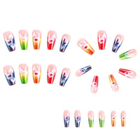 No.F261 Colorful Flowers Fingernails Patch 24pcs/Set