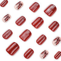 No.F513 Red Cat's Eye Fingernails Patch 24pcs/Set