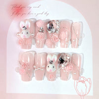 No.F298 Girl Bunny Fingernails Patch 24pcs/Set