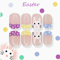 No.ET7 Cute Rabbit Fingernails Patch 24pcs/Set
