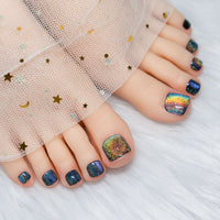 No.52 Rainbow Cat's Eye Toenail 24pcs/Sets