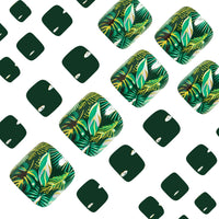 No.498 Green Leaves Toenails Patch 24pcs/Set
