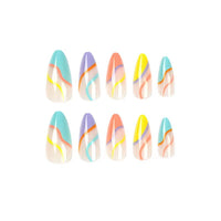 No.F339 Rainbow Lines Fingernails Patch 24pcs/Set