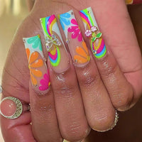 No.F378 Cool Sunflowers Fingernails Patch 24pcs/Set