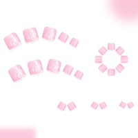 No.638 White Flower Toenails Patch 24pcs/Set