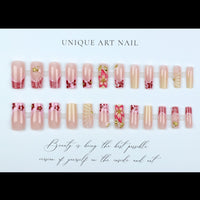 No.F492 Sweet Flower Fingernails Patch 24pcs/Set