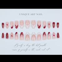 No.F491 Peach Blossom Fingernails Patch 24pcs/Set