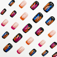 No.F460 Orange Fingernails Patch 24pcs/Set