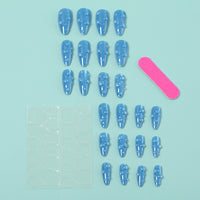 No.F479 Blue Cat's Eye Fingernails Patch 24pcs/Set
