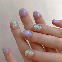 No.F374 Aurora Purple Fingernails Patch 24pcs/Set