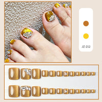 No.650 Yellow Cat's Eye Toenails Patch 24pcs/Set