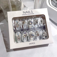 No.F299 Flash Diamond Fingernails Patch 24pcs/Set