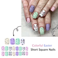 No.ET38 Frosted Rabbit Fingernails Patch 24pcs/Set