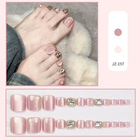 No.518 Pink Cat's Eye Toenails Patch 24pcs/Set