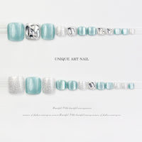 No.514 Light Green Cat's Eye Toenails Patch 24pcs/Set