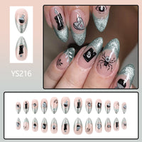 No.AW150 Halloween Dark Spider Fingernails Patch 24pcs/Set