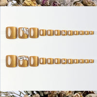 No.601 Yellow Cat's Eye Toenails Patch 24pcs/Set