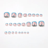 No.448 Blue Rhinestones Toenails Patch 24pcs/Set