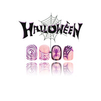 No.AW135 Halloween Purple Spider Fingernails Patch 24pcs/Set