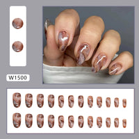 No.F249 Brown Fingernails Patch 24pcs/Set