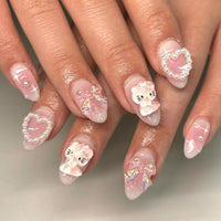 No.F428 Butterfly Love Heart Fingernails Patch 24pcs/Set