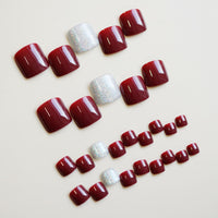 No.531 Wine Red Toenails Patch 24pcs/Set