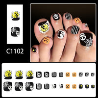 No.AW125 Halloween Pumpkin Face Toenails Patch 24pcs/Set
