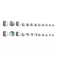 No.532 Silver Diamond Toenails Patch 24pcs/Set