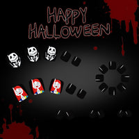 No.AW126 Halloween Black Ghost Face Toenails Patch 24pcs/Set
