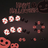 No.AW128 Halloween Cute Orange Toenails Patch 24pcs/Set